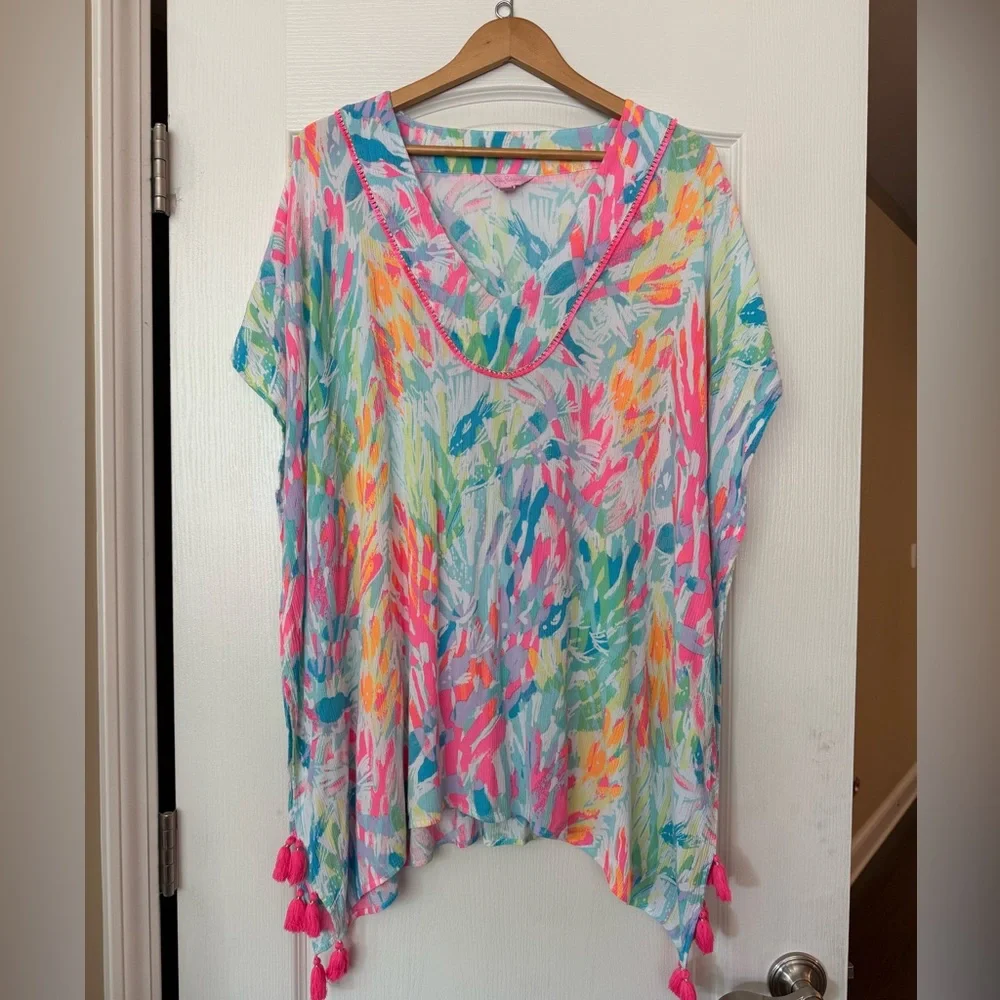 Lilly Pulitzer El Bravo Way Coverup in Sparkling Sands, Size L/XL. - Picture 4 of 12